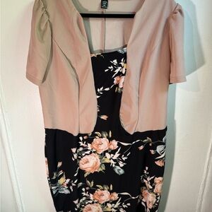 SHEIN Curve Floral Print Bell Short Sleeve Woman’s Dress Size 2X